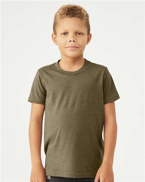 BELLA + CANVAS Youth CVC Jersey Tee Heather Olive / S
