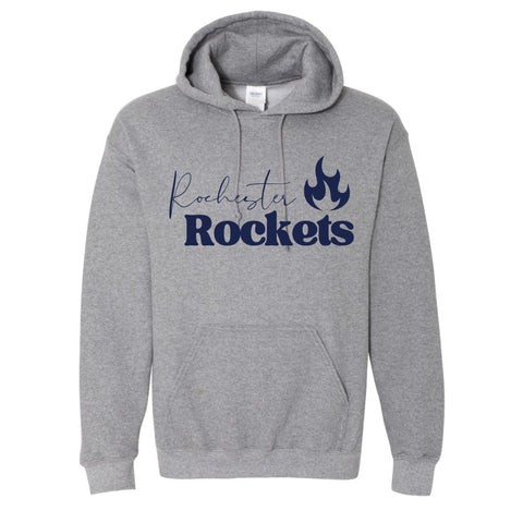 dBoldTees & DTF Transfers Youth Rochester Flame PTO Gildan Hooded Sweatshirt - FR008 Youth XS / Gray