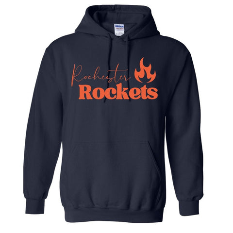 dBoldTees & DTF Transfers Youth Rochester Flame PTO Gildan Hooded Sweatshirt - FR008 Youth XS / Navy