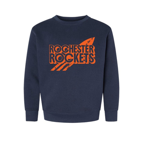 dBoldTees & DTF Transfers Youth Rochester Rockets PTO LAT Crewneck Sweatshirt - FR008 Youth Small / Navy