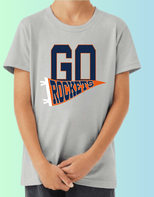 dBoldTees & DTF Transfers Youth T-Shirt Rochester Rockets Bella + Canvas 3001Y DS007 - RR001 Gray / Youth Small