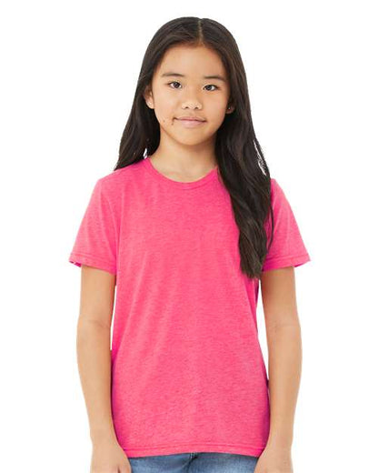 BELLA + CANVAS Youth Triblend Tee Charity Pink Triblend / S