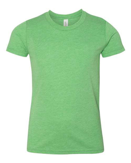 BELLA + CANVAS Youth Triblend Tee Green Triblend / S