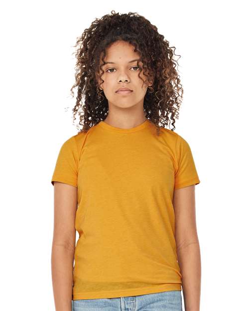 BELLA + CANVAS Youth Triblend Tee Mustard Triblend / S