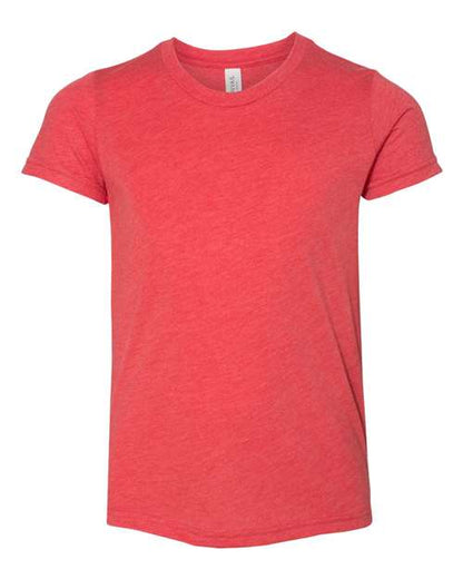 BELLA + CANVAS Youth Triblend Tee Red Triblend / S