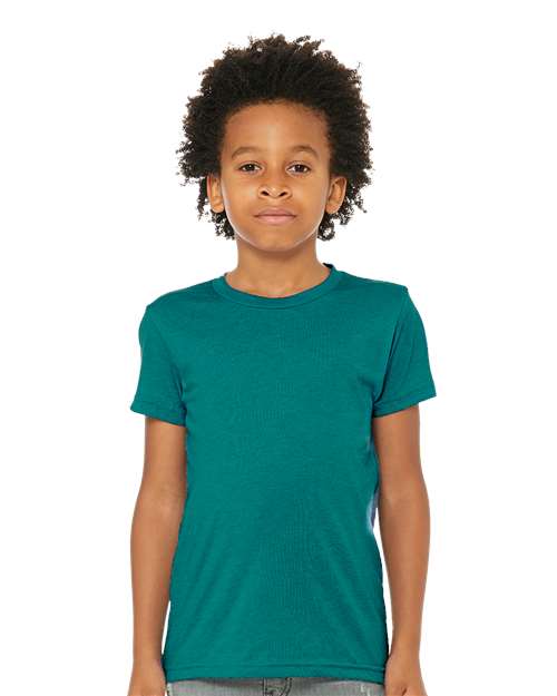 BELLA + CANVAS Youth Triblend Tee Teal Triblend / S