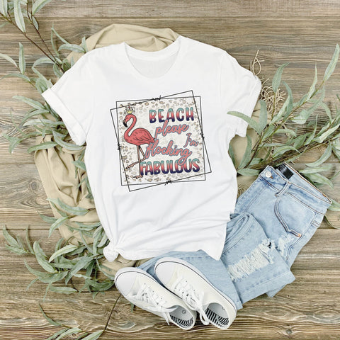 dBoldTees DTF Transfer DTF TRANSFER - 3902 Beach Please Flamingo