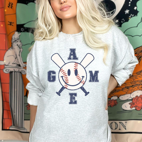 dBoldTees DTF Transfer DTF TRANSFER - 3982 GAME Baseball Smiley