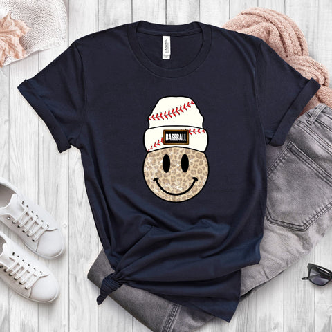 dBoldTees DTF Transfer DTF TRANSFER - 3990 Leopard Smiley With Baseball Beanie