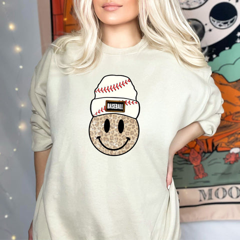 dBoldTees DTF Transfer DTF TRANSFER - 3990 Leopard Smiley With Baseball Beanie